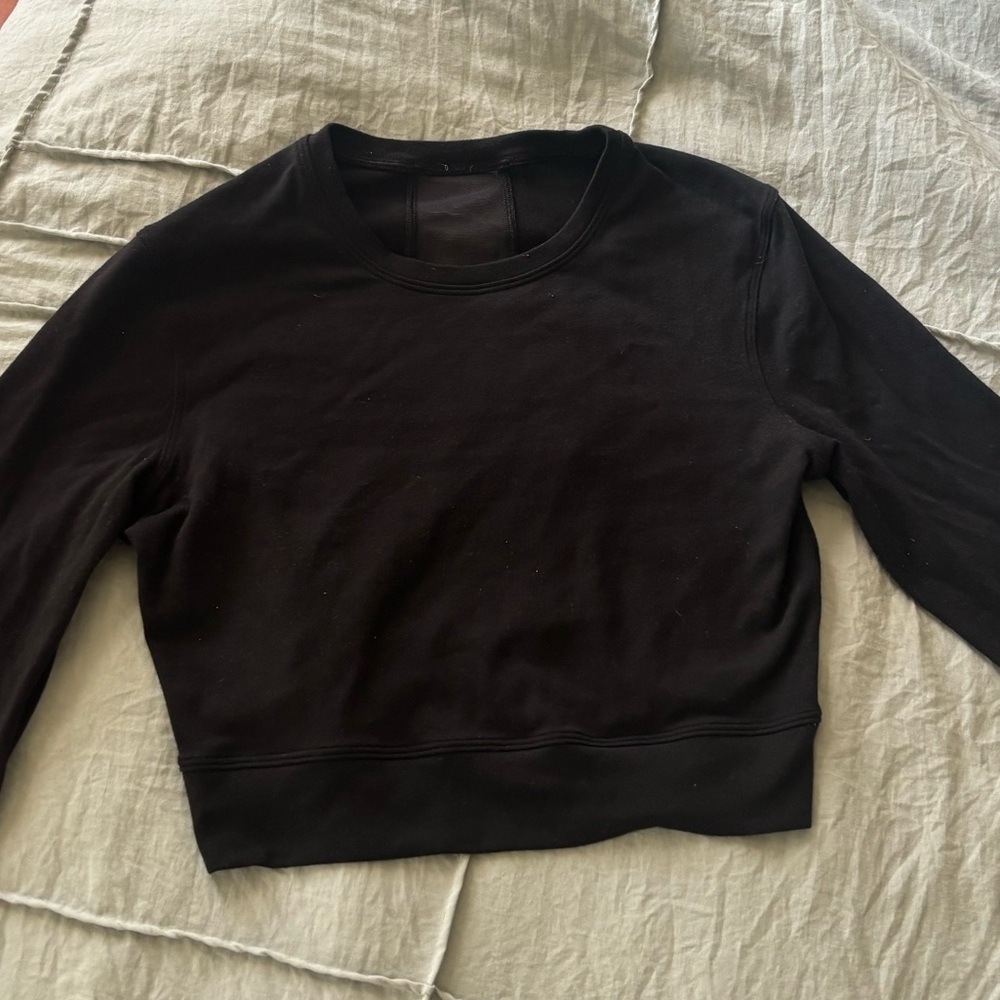 Lululemon Black 3/4th Length Sleeve Open Back Top